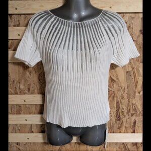 Commense Plain Short Sleeve Knit Top - M